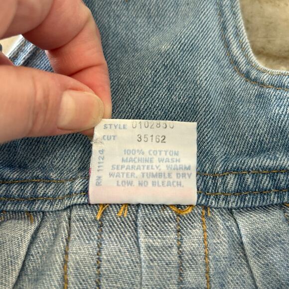 Vintage Baby Guess Denim Pinafore Jumper Dress 2Y Made in USA - Picture 6 of 8